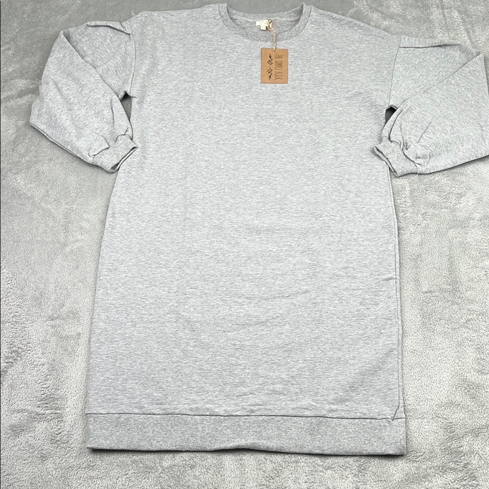 NEW‎ The Simple Folk 8 Organic Cotton Stretch Gray The Oversized Sweater Dress